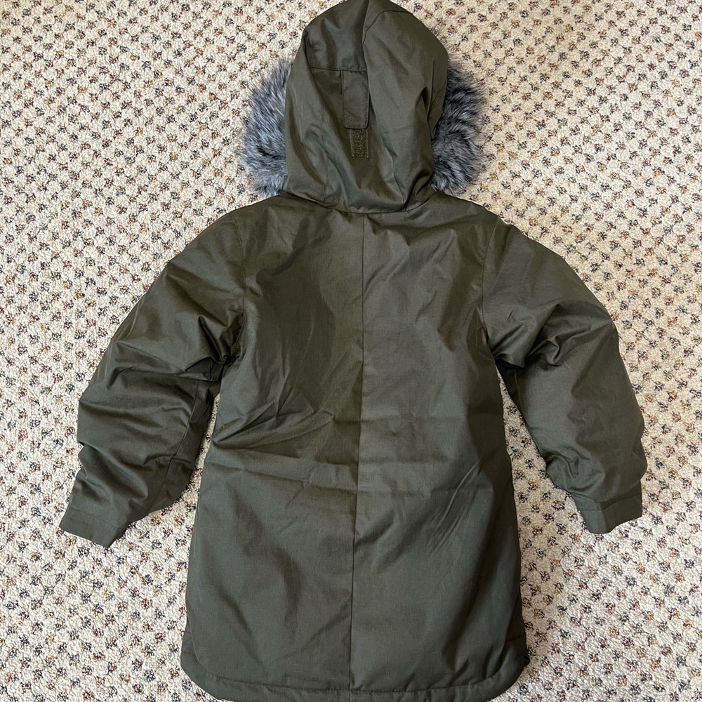 Columbia Green Parka with Faux Fur Hood - Picture 2 of 4